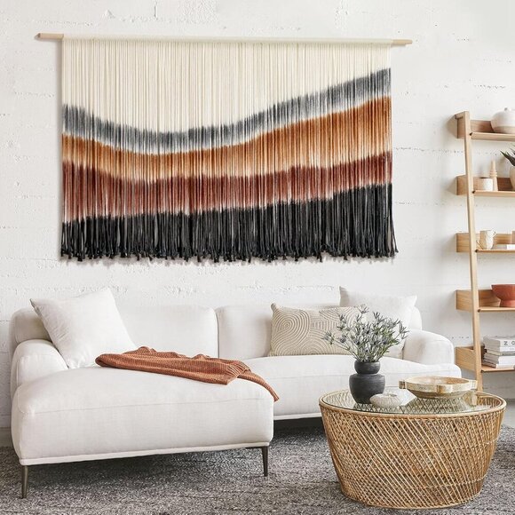 Macrame Wall Hanging Macrame Wall Decor Large-Scale Tie-Dye Tapestry Living Home - Picture 4 of 7